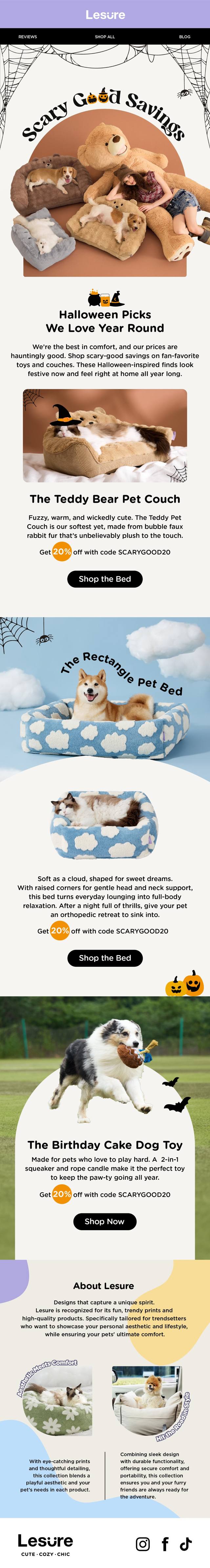 Scary Good Savings Halloween campaign email