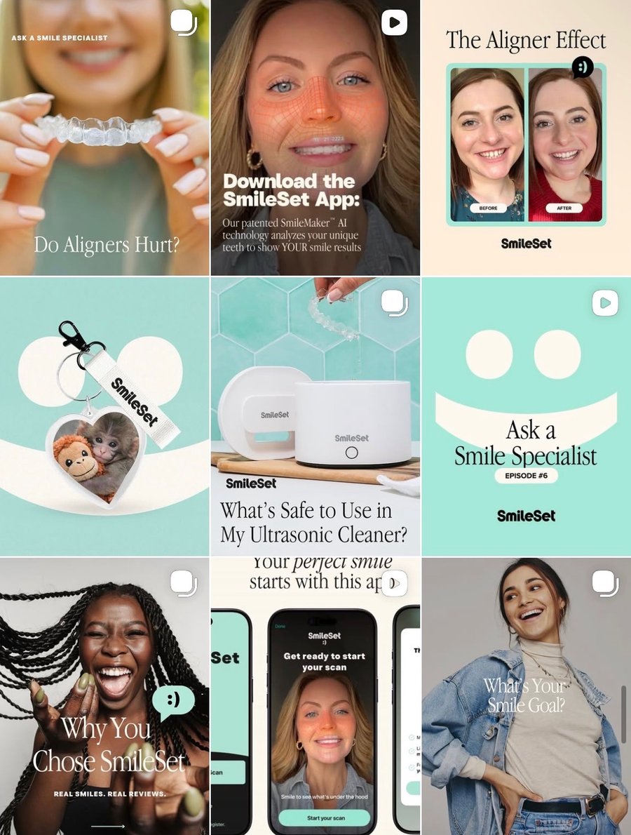 SmileSet Instagram profile and social feed